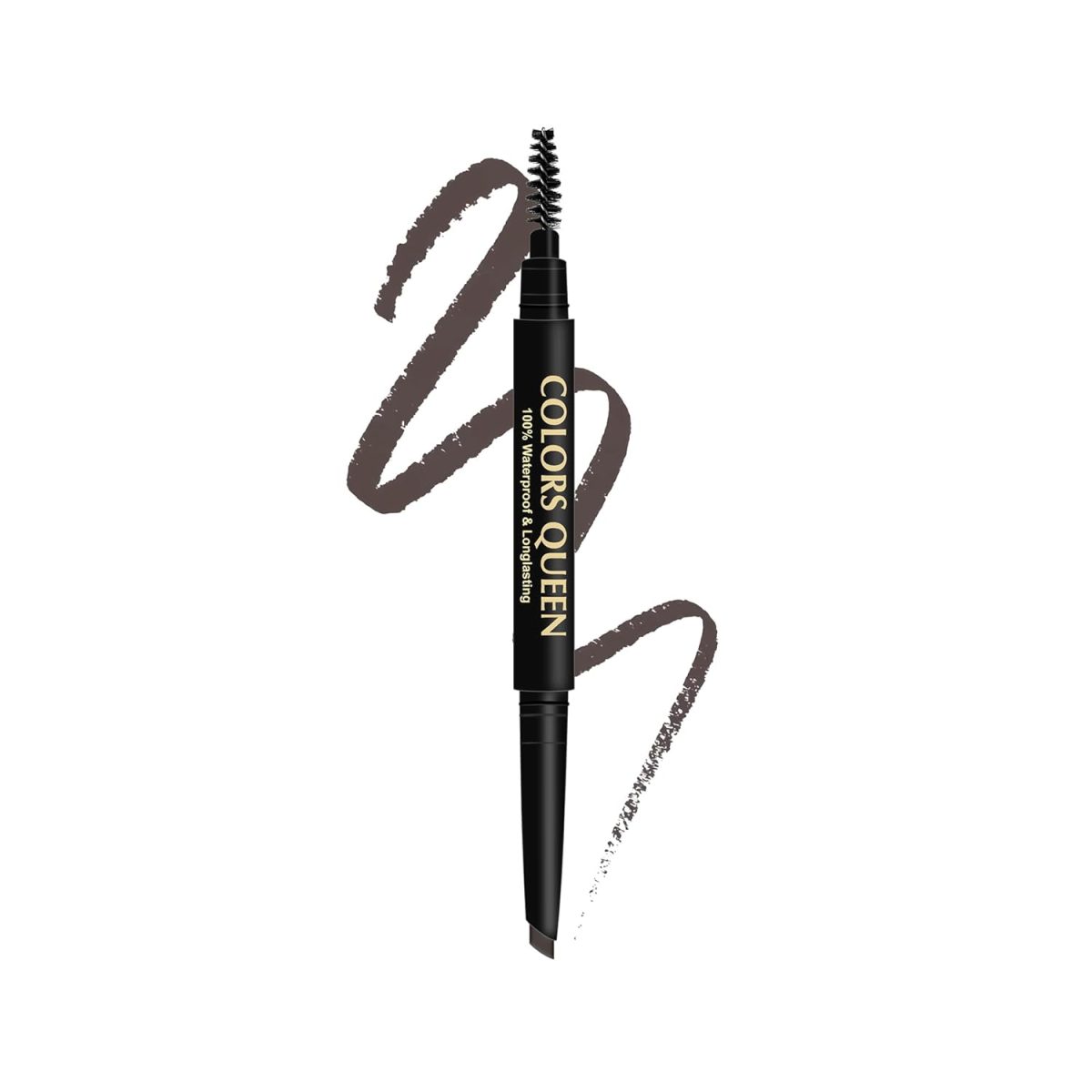 Colors Queen Brow Master Eyebrow Definer Pencil with Spoolie | Natural Looking Brows | Smudge Proof, Waterproof and Long Lasting Eyebrow Pencil (Brown)