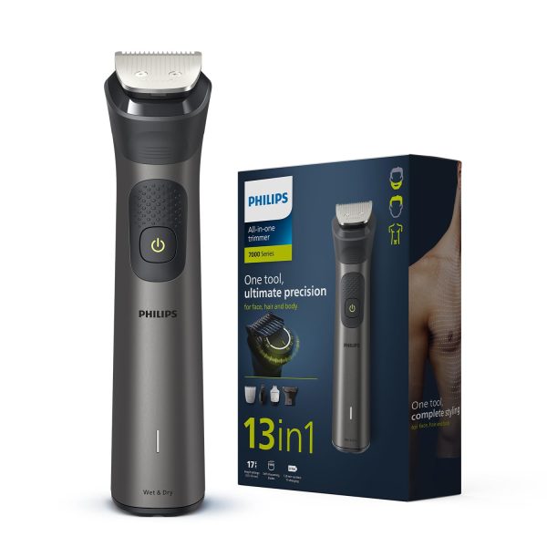 Philips India's No.1 Men's Trimmer| Patented Twin Trim Blades I Precision Trimming, 13-in-1 Modern Man Kit -Face, Body & Private Parts | 2+1* Year Warranty I 120Min Runtime I 5 min Quick Charge MG7920/65