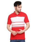 Scott International Men's Rich Cotton Regular Fit Striper Polo T-Shirt, Collar Shirt for Men, Cotton Polo
