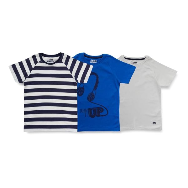 Amazon Brand - Jam & Honey Mix Pattern Regular Fit Boys 100% Cotton Printed Half Sleeves T-Shirt | Age 2-12 Years (Pack of 3)