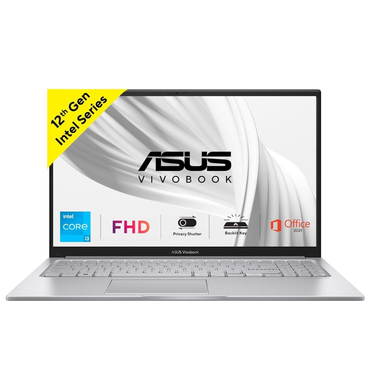 ASUS Vivobook 15, Intel Core i3-1215U, 15.6" FHD 16:9 60Hz 250nits, (8GB RAM/512GB SSD/Intel UHD Graphics/Win 11 Home/Office 2021/Backlit/42WHr Battery/Cool Silver/1.7 Kg), X1504ZA-NJ320WS