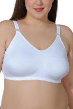 MAROON Cotton Satin Blend Seamless Non Padded Non-Wired Full Coverage Women Minimizer Bra