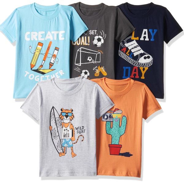 T2F Boy's Solid Regular Fit T-Shirt