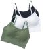 Texello Women's Cotton Wire-Free Full Coverage Lightly Padded Sports Bra - Comfortable & Supportive Everyday Wear - Pack of 3 (Size- M, Black, White, Green)