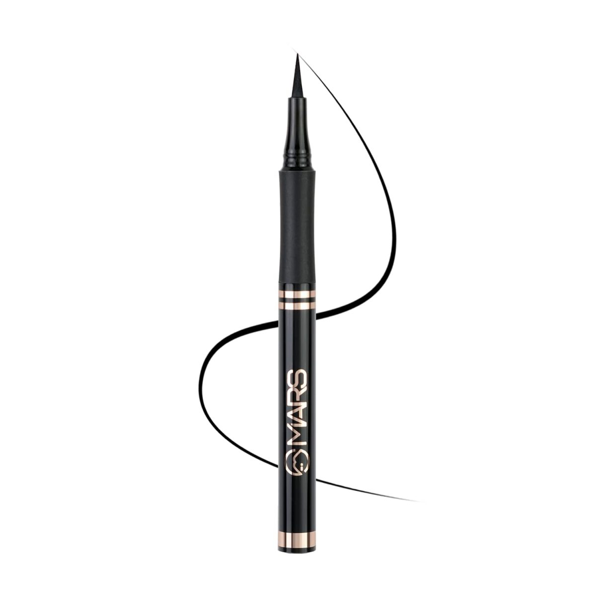 MARS Smudge Proof Liquid Pen Eyeliner with Ultra Fine Tip | Matte Finish & Waterproof (1.5g) (Jet Black)