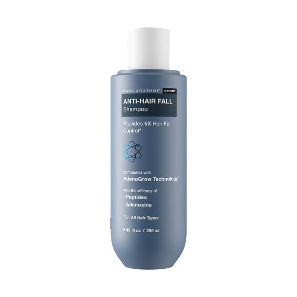 Bare Anatomy Anti Hair Fall Shampoo | 5x Hair Fall Control & Growth|Contains Biotin Adenosine, & Peptides | Rosemary, Rice Water, Hyaluronic Acid | For All Hair Types | For Women & Men | 250ml