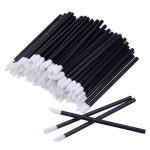 iBuddy Disposable Lip Brush For Women - Pack of 50, Lipstick Brush For Makeup, Lip Balm Applicator, Eyeshadow Makeup Brushes, Travel-Friendly Lipstick Applicator Tool Kit - Black