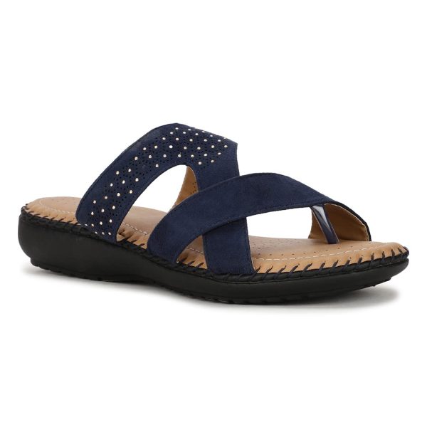 Bata Comfit Women's BECCA MULE Slippers (5719734_NAVY_5 UK)