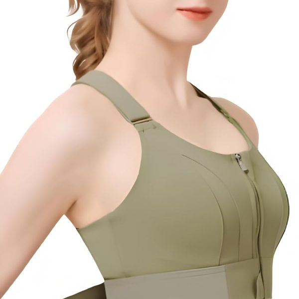 Fabluk Women Polyester Spandex High Impact Front Zip Sports Bra Fitness Criss Cross Back Crop Tops Tank Gym Yoga Workout, Size: M-4XL