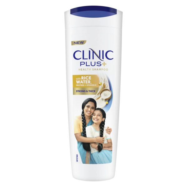 Clinic Plus Strong & Thick Shampoo with Rice water,Protein & Vitamin E for Hair Strengthening, Breakage Reduction and Thicker Hair,355 ml.