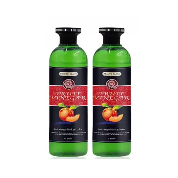 BEAUTE BLANC Fruit Vinegar Gel Hair Color, Organic & Natural Hair Color Dye for Black Hair (500ml x 2) - Black