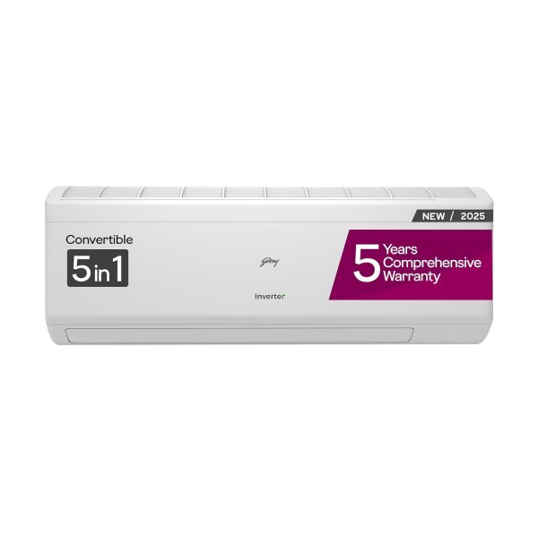 Godrej 2 Ton 3 Star, 5 Years Comprehensive Warranty, 5-In-1 Convertible Cooling, Inverter Split AC (Copper, 2025 Model, Heavy duty cooling at 52 °C, AC 2.0T EI 24I3T WZS, White)