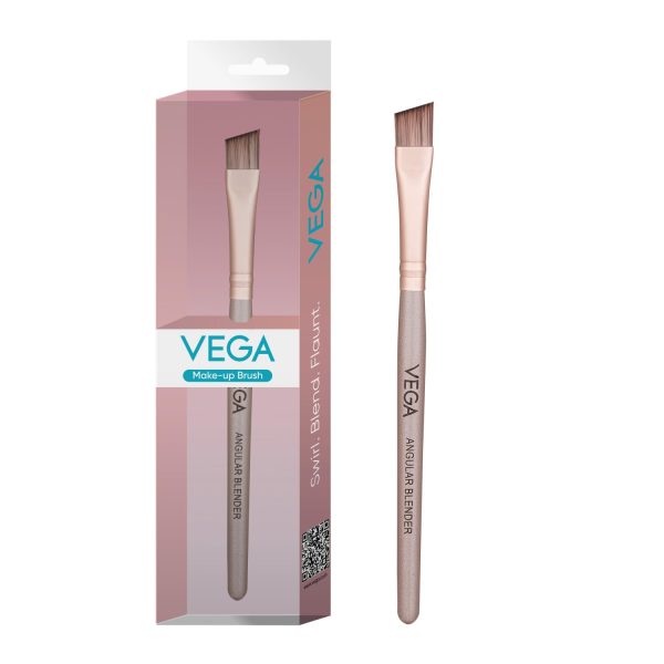 Vega Angular Blender for Eye Liner with Wooden Handle Make-Up Brush, Angular Brush for Eyebrow Shape & Eye Shadow, (MBN-07)