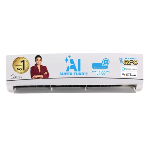 Midea 1.5 Ton 3 Star Inverter Split AC, AI Smart Wi-Fi AC with 5 Years Comprehensive Warranty (Copper, Convertible 4-in-1 Cooling at 52℃, HD PM2.5 Filter, SANTIS NEO DLX (Wi-Fi), MAI18SD3R35W0,White)