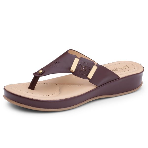 DOCTOR EXTRA SOFT Women's Comfortable Memory Foam Thong Doctor Slippers/Flip-Flops| Fashionable Casual & Stylish| Lightweight & Breathable|Outdoor Synthetic Casual Chappals Sandals Ladies & Girls D-617