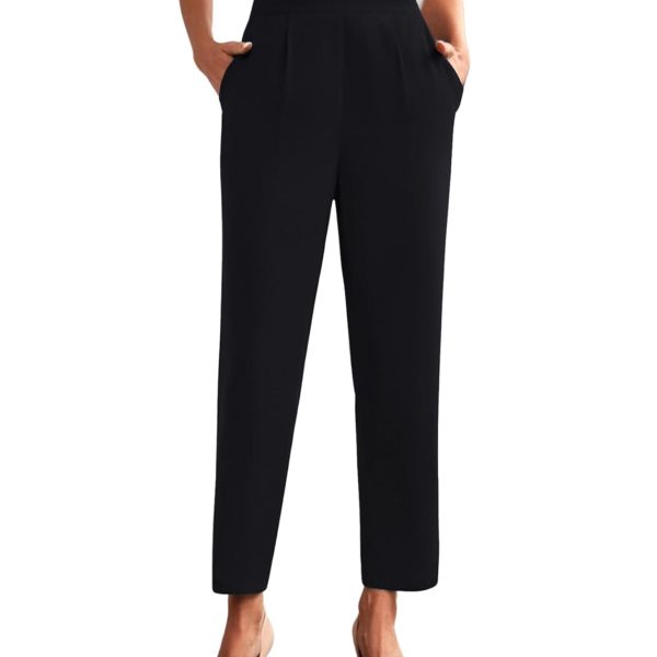 Dream Beauty Fashion Women's High Waist Regular Fit Trouser, Elastic Staright Pants, for Office Work & Casual wear (Virat Pant-8)
