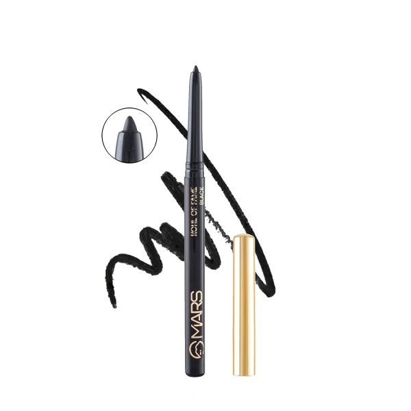 MARS Kohl of Fame Up to 12 Hours Stay Matte Pencil Kajal | Smudgeproof and Waterproof | Long Lasting (0.35g) (Black)
