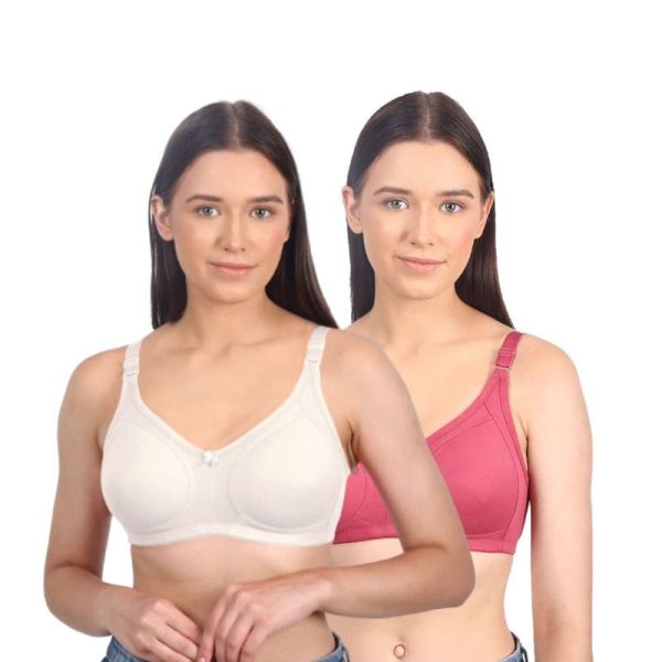 Vanila Lingerie C Cup Seamless, Full Coverage Bra for Girls & Women, Wide Side Panel & Strap with 3x3 Hook Super Polycotton Fabric