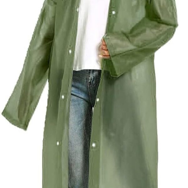 Casual Solid Women Raincoat (Raincoat EVA_Dgreen_3XL)