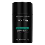 THICK FIBER Hair Building Fibers (Black) 12g - Hair Fibres For Thin & Bald Spots - Thickening Fibers For Men & Women (12g Pack of 1)