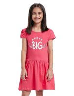 Amazon Brand - Jam & Honey Casual Girls 100% Cotton Printed Knee Length One Piece Dress | Age 2-12 Years