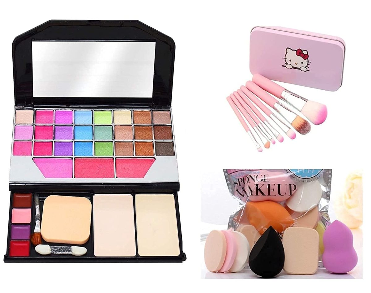TYAGEN-II 6171 Color Icon Makeup Kit For Girls + 7 Pcs Makeup Brush Set + ProTya Beauty Blender Puff