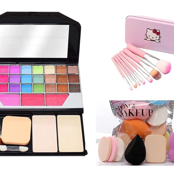 TYAGEN-II 6171 Color Icon Makeup Kit For Girls + 7 Pcs Makeup Brush Set + ProTya Beauty Blender Puff