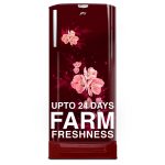Godrej 180 L 5 Star Turbo Cooling Technology, 24 Days Farm Freshness Direct Cool Single Door Refrigerator With Base Drawer (RD EDGENEO 207E TDF MP WN, Maple Wine)