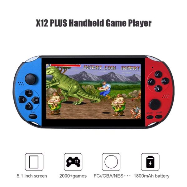 UBOX Newest 5.1 Inch Display Screen Game Console X12 7 Inch Handheld Video Game Console, Classic Retro Video Games, Best Gift for Kids and Adults