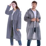 Allextreme EVA Waterproof Unisex Rain Coat Hooded Full Sleeves Outdoor Men, Women, Boys & Girls Rainwear Poncho Raincoat for Camping, Hiking & Travelling (Universal Size,1 Pc Grey)