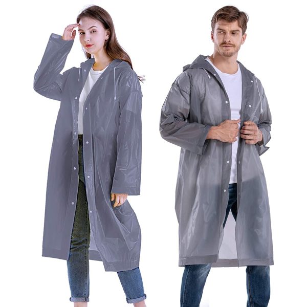 Allextreme EVA Waterproof Unisex Rain Coat Hooded Full Sleeves Outdoor Men, Women, Boys & Girls Rainwear Poncho Raincoat for Camping, Hiking & Travelling (Universal Size,1 Pc Grey)