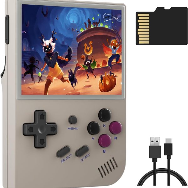New World RG35XX Handheld Game Console ,System Linux 3.5 Inch IPS Screen Built-in 64G TF Card 6831 Classic Games Support HDMI TV Output