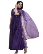 ANNI DESIGNER Women's Rayon Blend Anarkali Embroidered Kurta with Pant & Dupatta