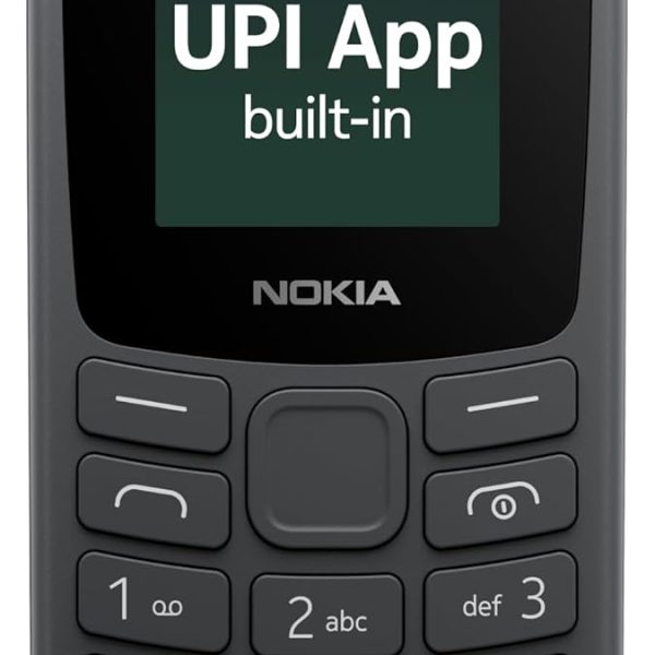 Nokia All-New 105 Single Sim Keypad Phone with Built-in UPI Payments, Long-Lasting Battery, Wireless FM Radio | Charcoal