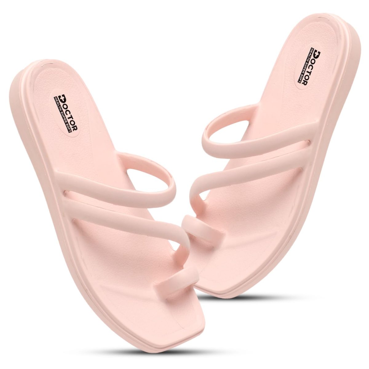 DOCTOR HEALTH SUPER SOFT Premium Women's Trendy Triple Strap EVA Slippers | Soft, Open-Toe, Lightweight Daily Comfort Slides, Open-Toe Slippers for Home & Outdoor