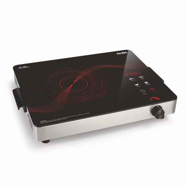 Glen 2000W Infrared Cooktop Stove with Grill Rack for Barbecue, Crystal Glass Plate, Digital Display, 3 Preset Cooking Modes, Touch Control, Infrared Hot Plate (SA3074_Infra)