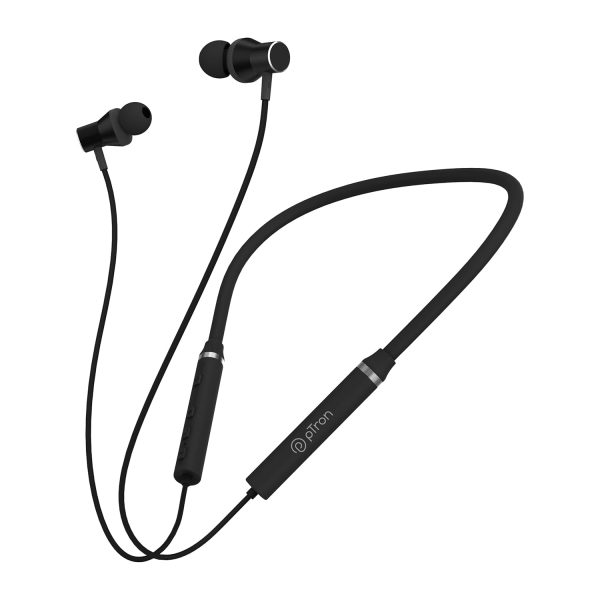 pTron Tangentbeat in Ear Bluetooth 5.0 Wireless Headphones with Mic, Deep Bass, 10mm Drivers, Clear Calls, Dual Pairing, Fast Charging, Magnetic Buds, Voice Assistant & IPX4 Wireless Neckband (Black