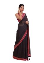 SWADESI STUFF Faux Georgette Saree with Banglory Silk Blouse & Crystal Fix Embellishments - Elegant Indian Ethnic Wear for Women
