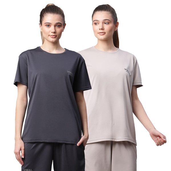 Mack Jonney Women's Slim Fit T-Shirt (Pack of 2)