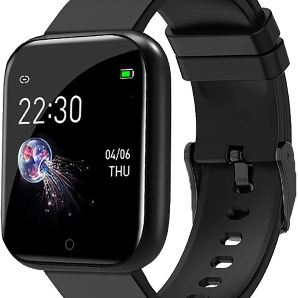 mi Smart Watch for Men Kids Boys Girls Women ID116 (1.3" Inch) Bluetooth Fitness Band with Heart Rate Activity Tracker, Calorie Counter, Blood Pressure Birthday Gift Black