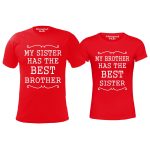 Hangout Hub Kids sibling T Shirts for Boy and Girl | Regular Fit Printed Brother has best sister Family Kids Sibling T-Shirts (Set of 2, Cotton)