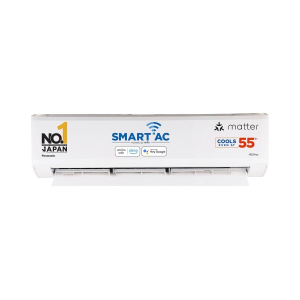 Panasonic 2.0 Ton 4 Star Premium Wi-Fi Inverter Smart Split AC (Matter Enabled, Higher Airflow, Copper Condenser, 7in1 Convertible, True AI, 4-Way, PM 0.1 Filter, CS/CU-NU24AKY4W, White)