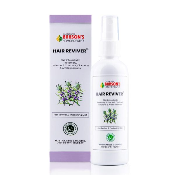 Dr. Bakshi's Bakson's Homoeopathy Hair Reviver & Thickening Mist | Promotes Healthy Regrowth & Strengthens Roots | Infused with Rosemary, Jaborandi, Arnica Montana | No Stickiness & Oiliness | 100 ml