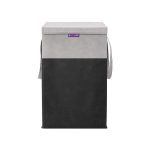 PrettyKrafts 35 L Laundry Basket for Clothes with Lid | Laundry Bag Foldable | Laundry Bag for Clothes | Clothes Basket | Basket for Clothes Storage | Toy Storage Basket (30x30x40cm, Black, Set of 1)