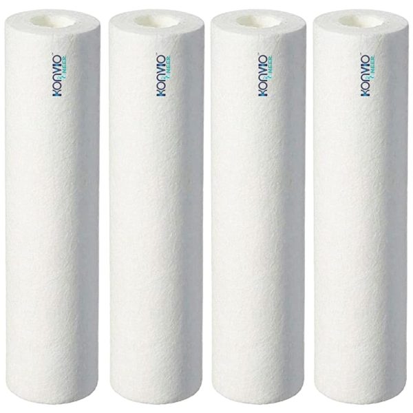 KONVIO NEER 10 Inch High Density Spun Pre-Filter (5 Micron PP Spun) Cartridge Compatible for 10 Inch Pre-Filter Housing of All Water Purifier | Pack of 4 Spun