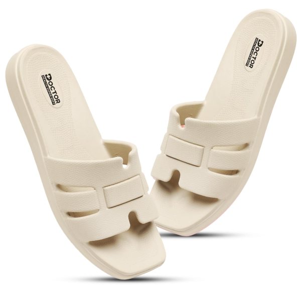 DOCTOR HEALTH SUPER SOFT Women's Premium EVA Slides | Anti-Slip & Stylish Design | Ultra Soft, Lightweight, Durable, Open-Toe Slippers for Home & Outdoor