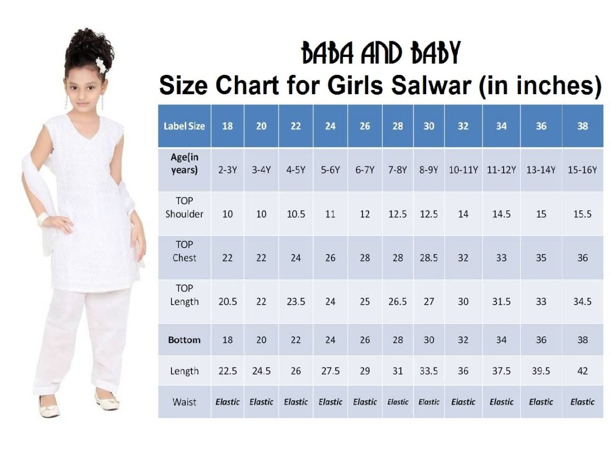 Baba & Baby Girls Cotton White Salwar and Churidar Suit