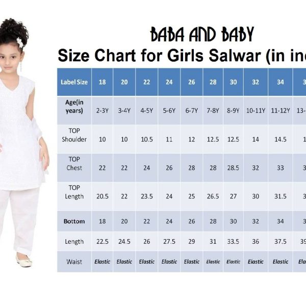 Baba & Baby Girls Cotton White Salwar and Churidar Suit