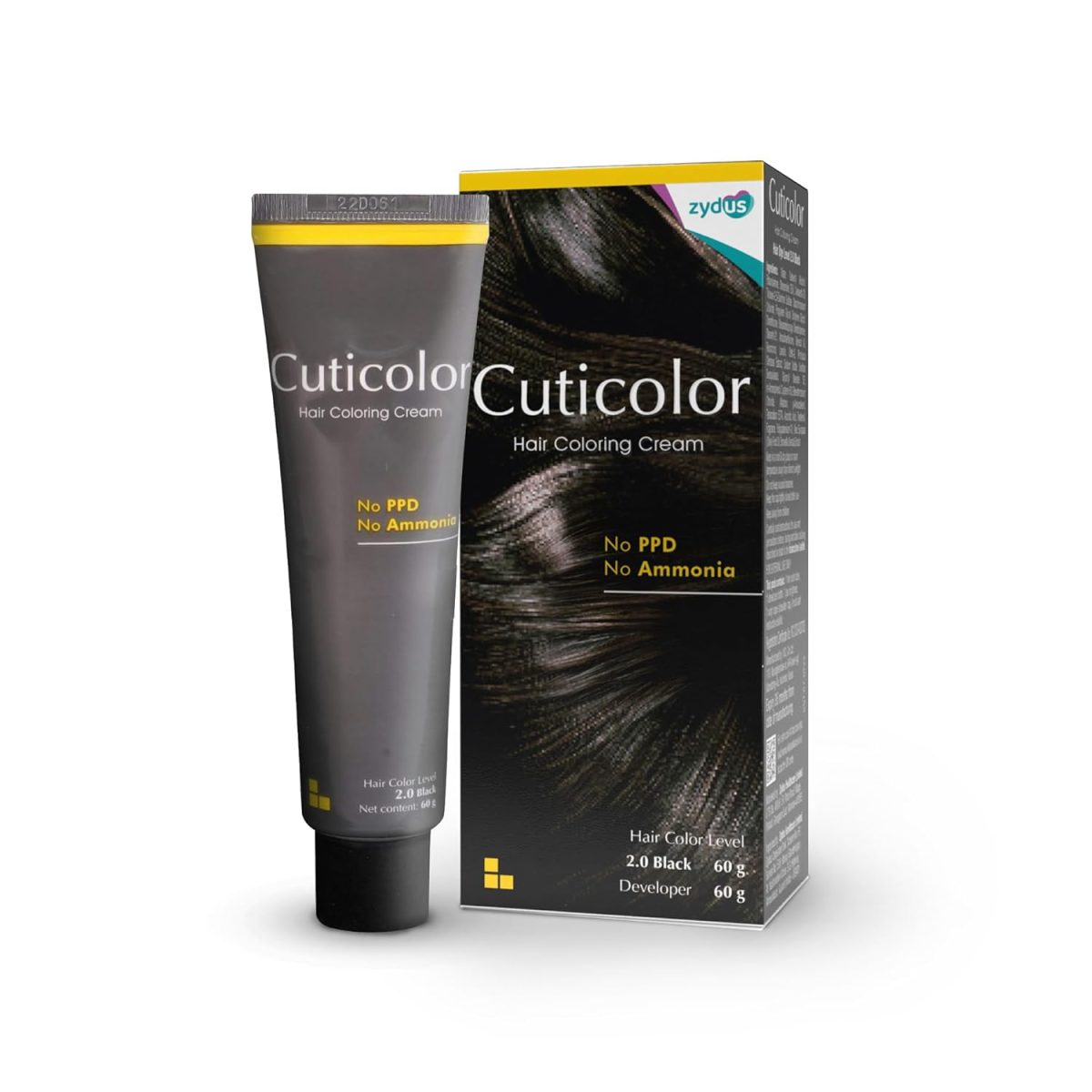 Cuticolor Permanent Hair Color Cream|Dr prescribed|Suitable for Sensitive Skin|Eco Mechanism for Preserving Scalp Health|No Ammonia|No PPD|Enriched with Portulaca & Boseivela Extracts(Black,Pack of 1)
