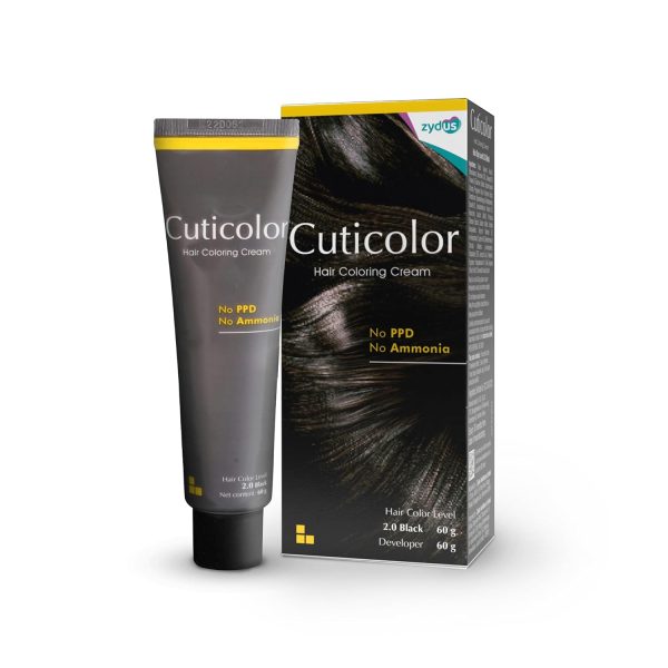 Cuticolor Permanent Hair Color Cream|Dr prescribed|Suitable for Sensitive Skin|Eco Mechanism for Preserving Scalp Health|No Ammonia|No PPD|Enriched with Portulaca & Boseivela Extracts(Black,Pack of 1)